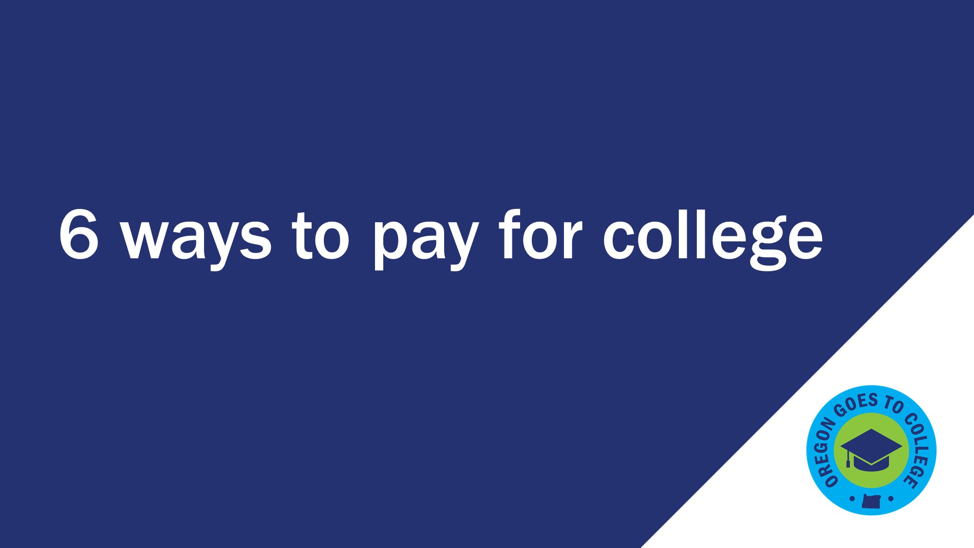 Screenshot of 6 ways to pay for college title screen