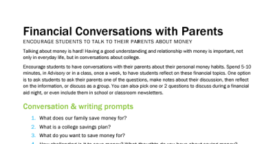 Financial Conversations with Parents