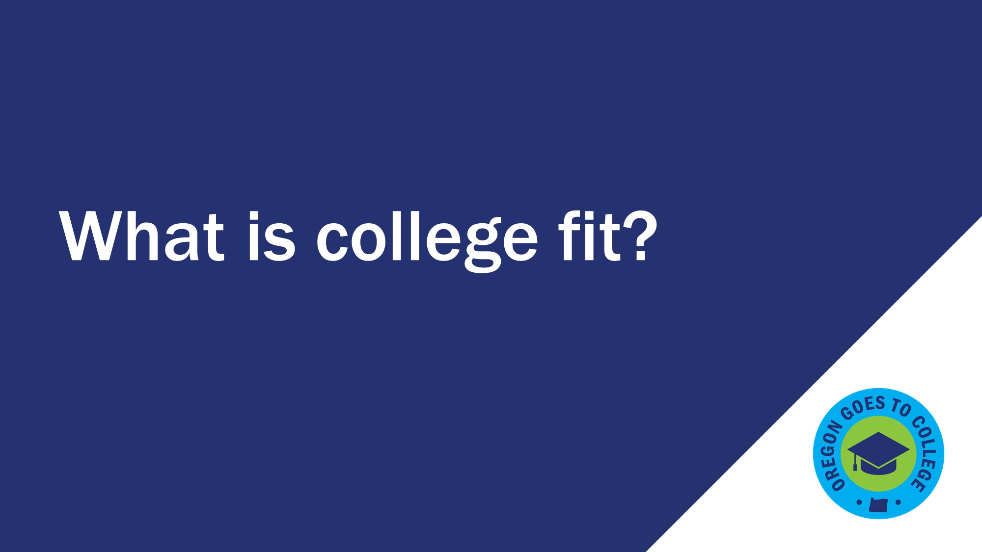 Screenshot of What is College Fit? Presentation