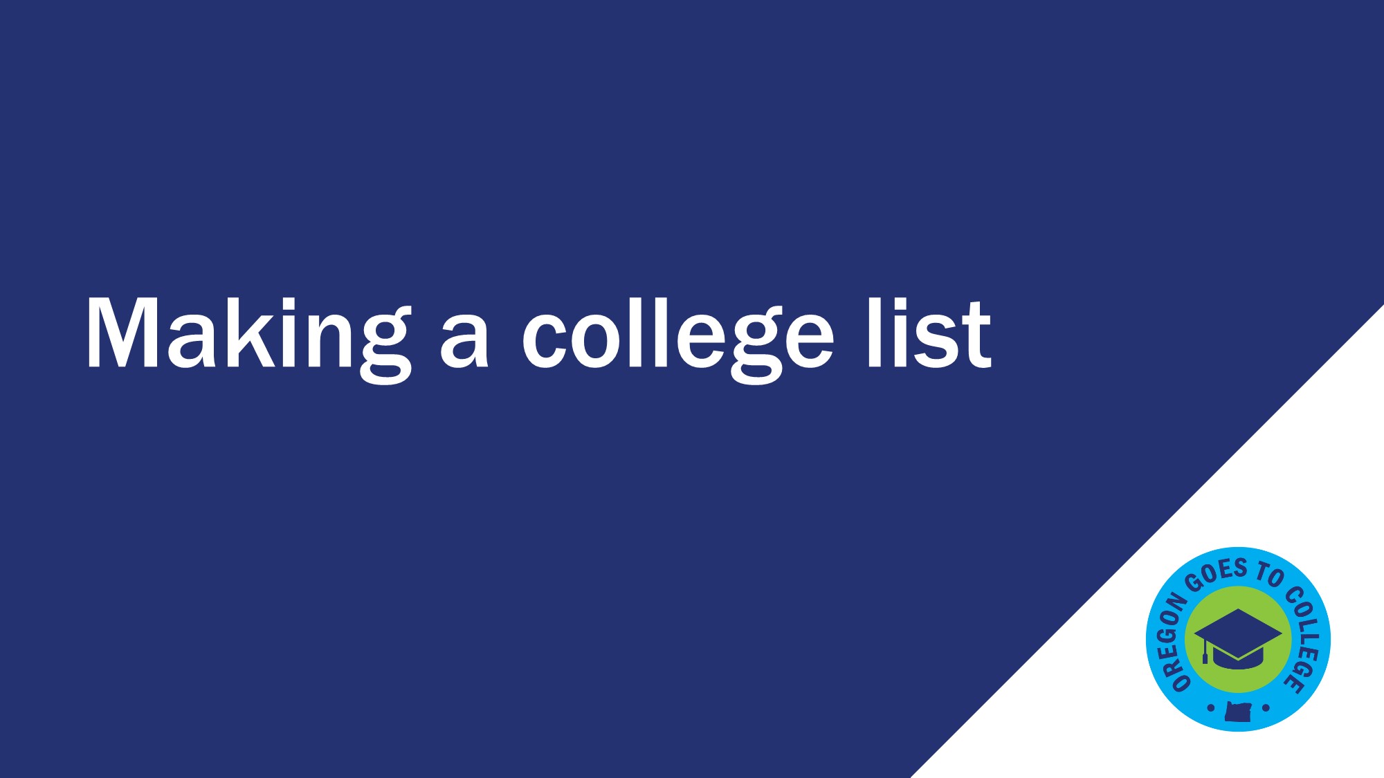 Screenshot of Making a College List presentation