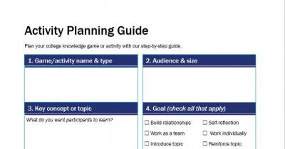Screenshot of Activity Planning Guide