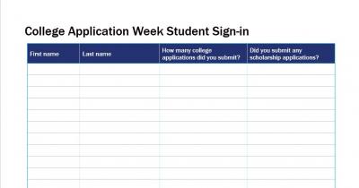 Screenshot of Student Sign-in