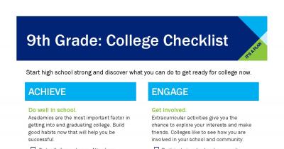 Screenshot of 9th grade checklist