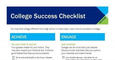 Screenshot of College Success Checklist