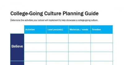 Screenshot of College-Going Culture Planning Guide