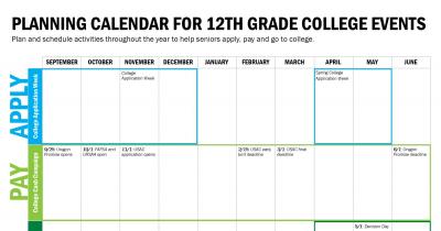 12th grade event planning calendar