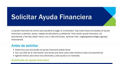 Screenshot of Applying for Financial Aid