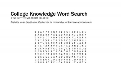 Screenshot of word search